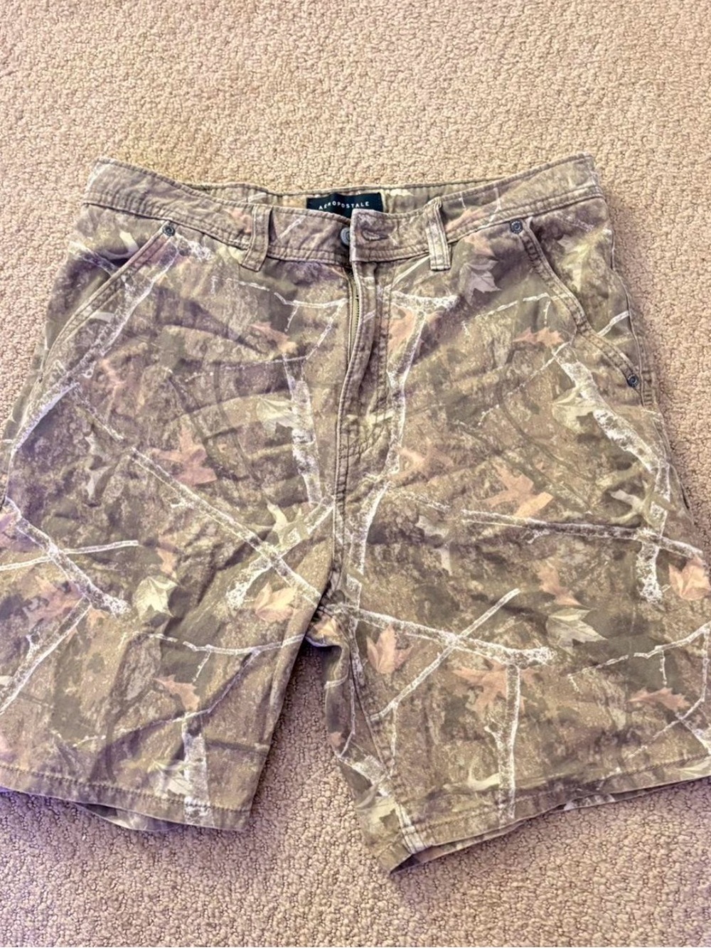 Aeropostale Men's Camouflage Cargo Shorts - Brown & Tan